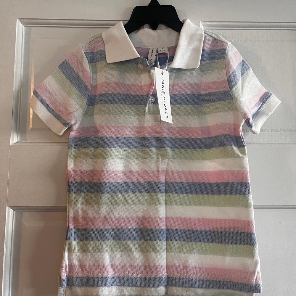 Janie and Jack Multicolor Striped Kids Polo Shirt